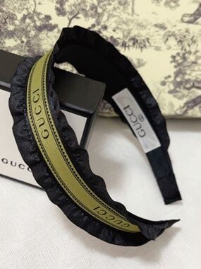 Green & Black GG Ribbon Style Headband